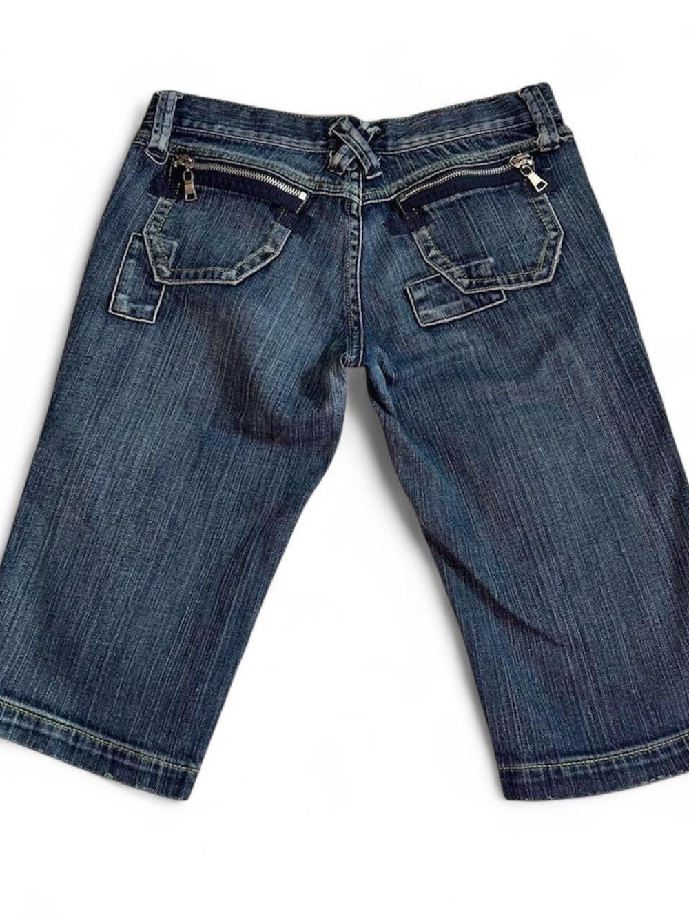 Y2K Ultra Low Rise Denim Capri Shorts